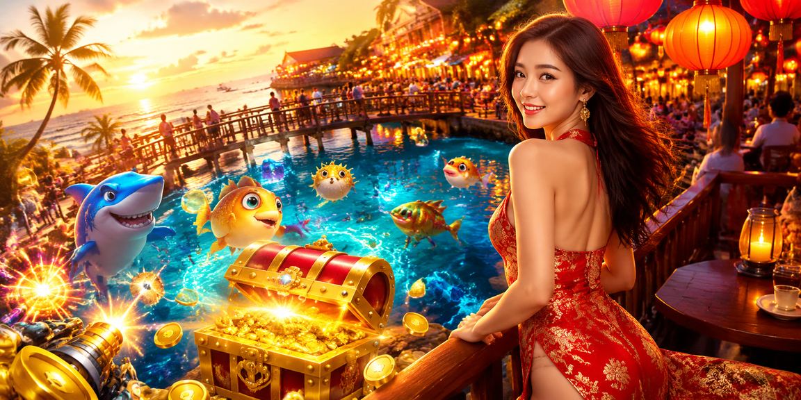 Người chơi Bắn Cá tại quán cà phê phong cách Hội An