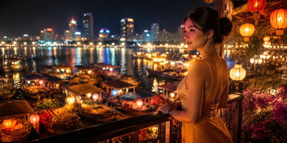 Chợ đêm Nha Trang về khuya với người dùng thao tác nạp tiền cá cược qua điện thoại